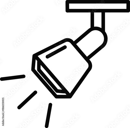 An icon of a ceiling-mounted spotlight illuminating downward with distinct light rays