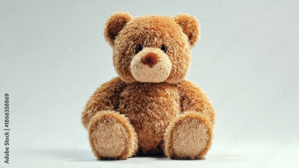 Fototapeta premium Cute fluffy brown teddy bear toy
