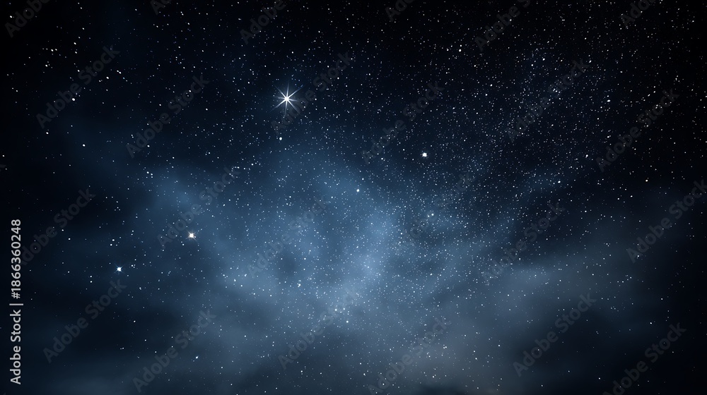 Obraz premium A dark sky filled with numerous stars and luminous nebulas