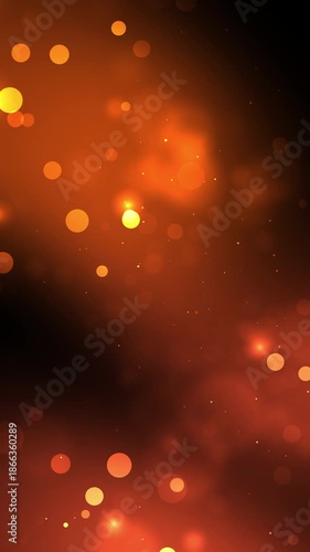 Abstract Red Orange Bokeh Background with Dramatic Light for Designers Used in Promotion, Festive, and Emotional Visual Context