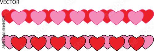 Heart vector icon set, valentine day love vector, Pink and red vector heart wave banner, The 14th of February,
love heart vector style symbol, valentine day clip art,love silhouette illustration on wh