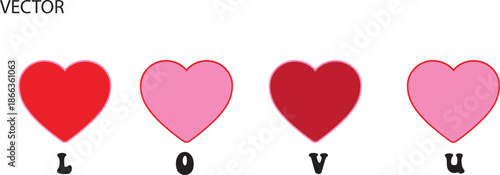 Heart vector icon set, valentine day love vector, Pink and red vector heart wave banner, The 14th of February,
love heart vector style symbol, valentine day clip art,love silhouette illustration on wh