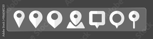 Collection of Location Markers, Map Pins, and Geolocation Icons for Web and App Design, High-Quality Vector Icons, Minimalistic Style
