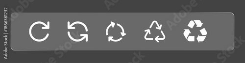 Set of Modern and Minimalistic Icons for Reload, Refresh, Recycle and Repeat Actions, Flat Design, High-Quality Vector Icons, Clean User Interface Elements for Web and App Design
