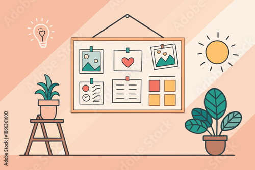 Self Help Vision Board Cozy Wall Ill