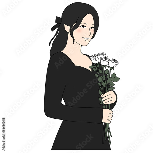 pregnant woman with flowers