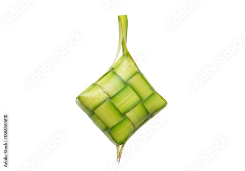 ketupat woven palm leaf rice cake in diamond shape