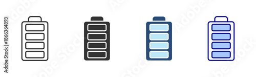Battery Icon Set. Designed In Multi Style