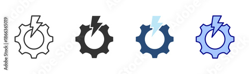 Efficiency Icon Set. Designed In Multi Style