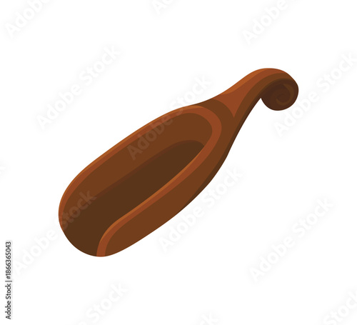 Wooden spatula for cooking. Kitchen utensil. Flat vector illustration on white background