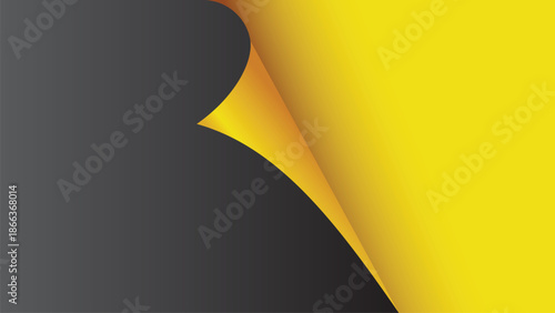 Page Curl Effect Design with Dark and Bright Color Contrast
