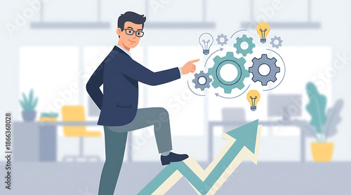 Taking Initiative Business Concept Illustration