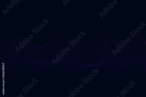 Abstract blue background loop with stars and digital motion design featuring bright energy waves glowing through dark space with light texture and smoke animation
