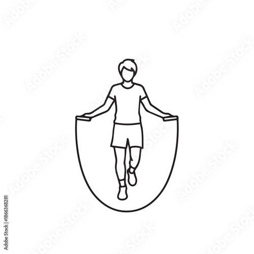 "Jump Rope Exercise Icon – Skipping Rope Cardio Workout"