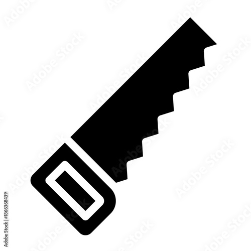 Hand saw icon tools glyph style vector illustration, for apps and websites ui designs.