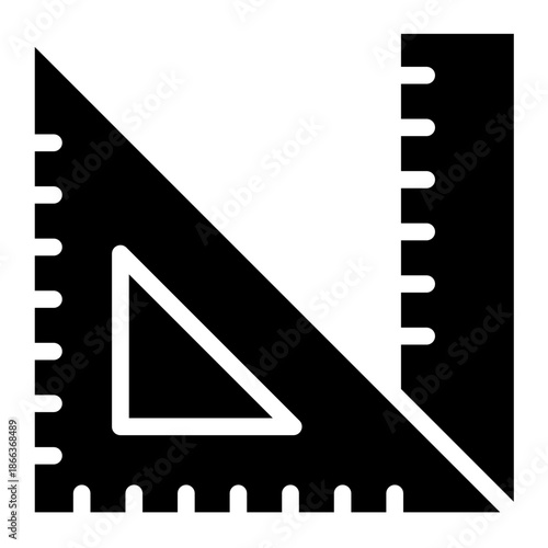 Ruler icon tools glyph style vector illustration, for apps and websites ui designs.