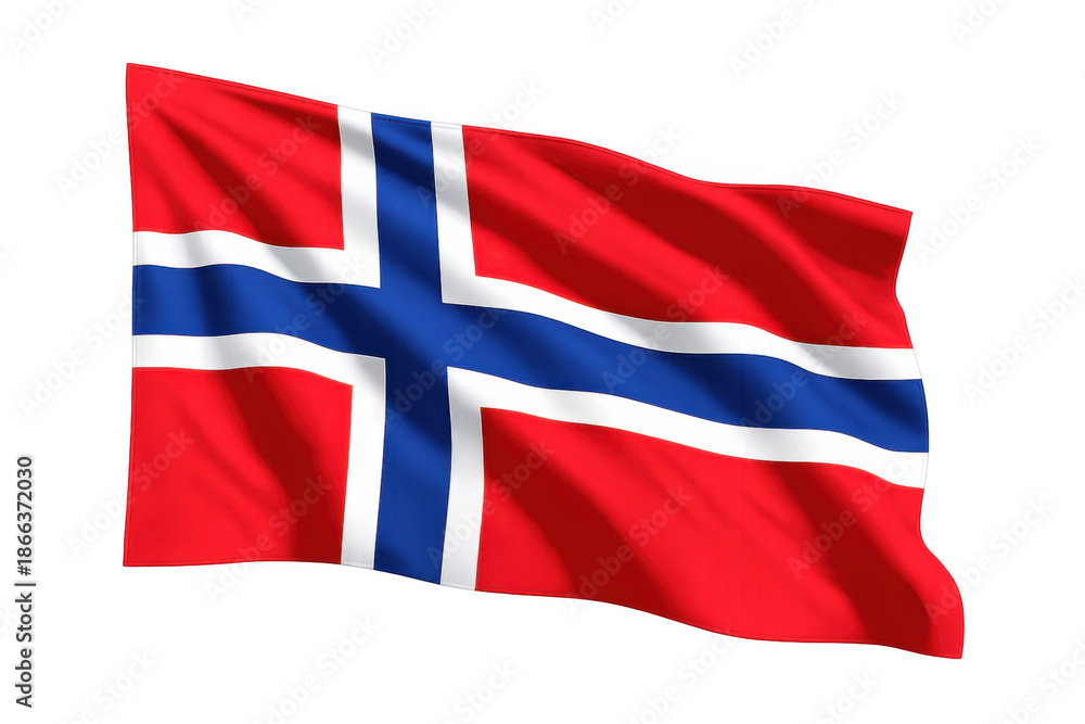 Fototapeta premium Norway flag waving, national symbol presenting patriotism, democracy, independence, and pride, with national identity