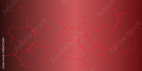 striking red and black cracked texture background, resembling molten lava or fractured earth. The glowing cracks create a dramatic and intense visual effect.