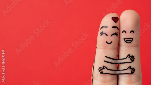 Celebrating Valentines Day with a loving hug A sweet gesture of affection and togetherness on this special romantic occasion