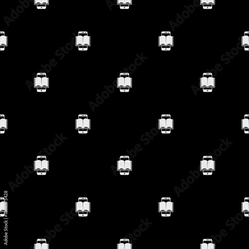 E Book seamless pattern isolated on black background