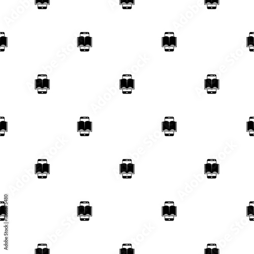 E Book seamless pattern isolated on white background
