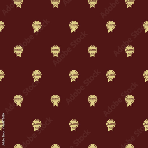Ten Years Experience seamless pattern isolated on color background