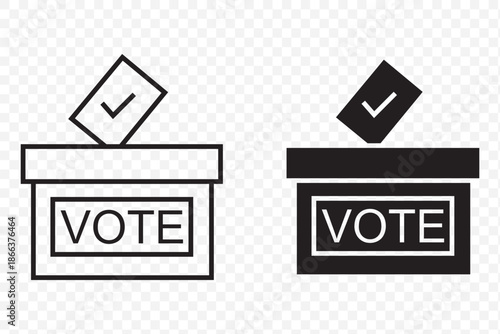 Referendum icons in simple black style symbol sign for apps and website