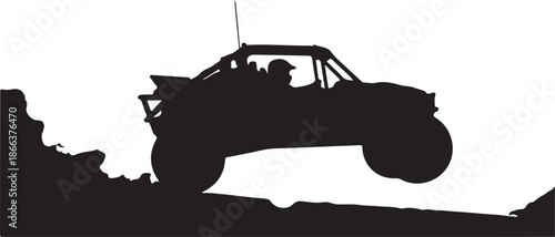 Buggy car silhouette on transparent background