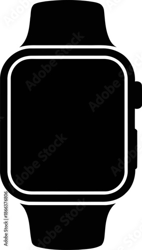 Smartwatch wearable technology vector icon. Digital wrist watch silhouette.