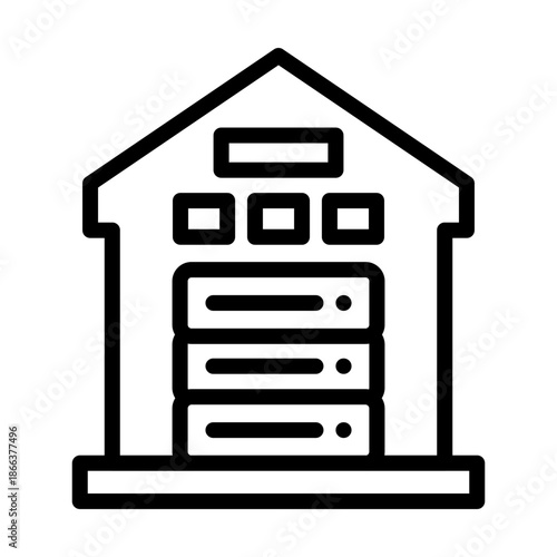 Data Warehouse Vector Icon