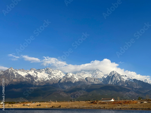 Jade Dragon Snow Mountain at the Foot of Lijiang Valley, China
