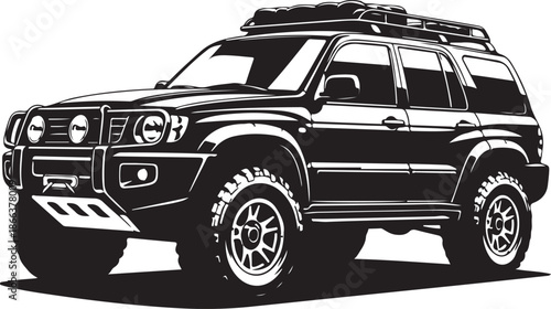 fourwheel drive SUV with roof rack