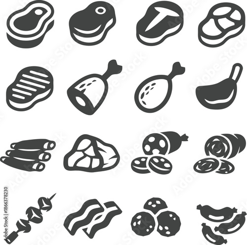 Assortment of meat products and cuts for cooking