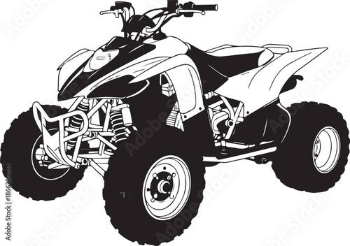 Quad bike illustration on transparent background
