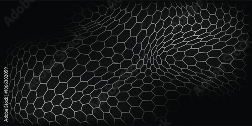 hexagon pattern. Texture bee comb grid. Flat vector illustration isolated on dark background.