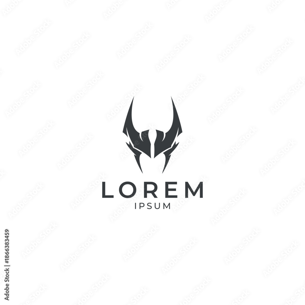 Obraz premium Minimalist Viking Helmet Logo Vector for Esports and Modern Branding