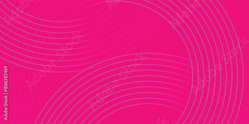 Abstract Monochromatic Neon Pink Curved Rings Geometric Background