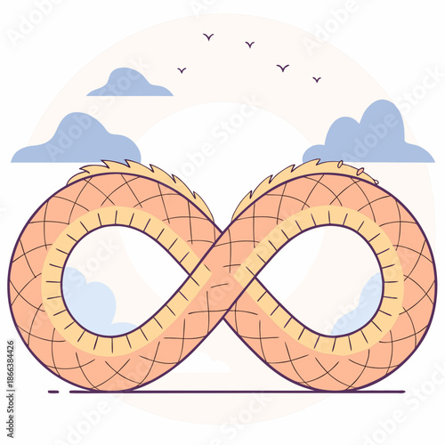 A Dragon Tail Forming the Shape of an Infinity Symbol
