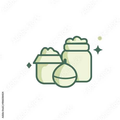 Ramadan Iftar Food Outline Icon in Minimal Style