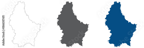 Luxembourg map plain set. Map of Luxembourg in blank set.