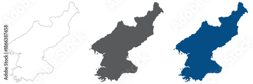 North Korea map plain set. Map of North Korea in blank set.