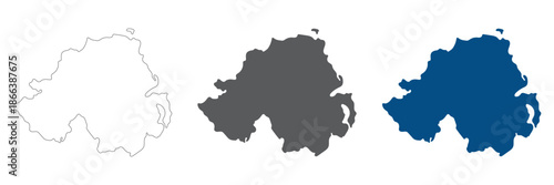 Northern Ireland map plain set. Map of Northern Ireland in blank set.