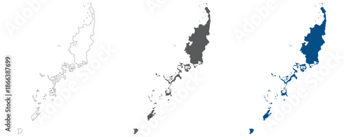 Palau map plain set. Map of Palau in blank set.