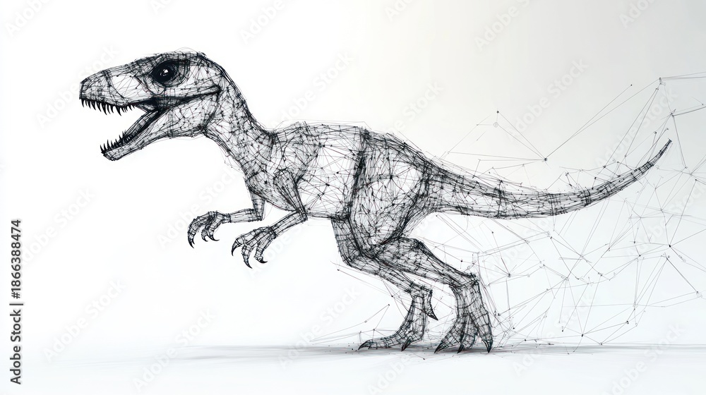 Naklejka premium Dino digital art