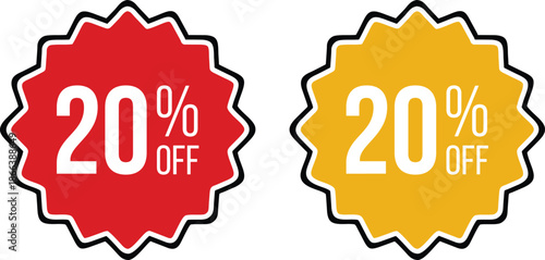 Discount percent tag icon set.Shopping tag, discount coupon, label with percentage symbol, low price.Promotion price tag icon collection.