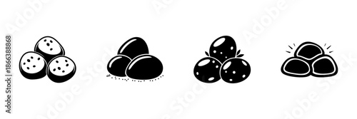 Assorted Rock And Stone Icons In Hand Drawn Style Set. Natural Elements, Geology, Mineral Collection Doodle Sketch. Earth Science, Outdoor Exploration. Isolated Vector Illustration