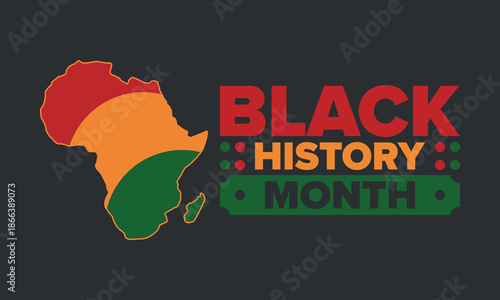 Black History Month. African American History. Celebrated annual. February and October. Poster, card, banner, background. Vector illustration