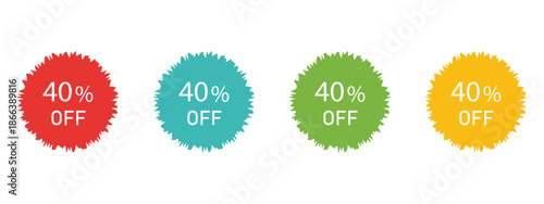 Set of Colorful Promotional Labels and Badges – Sale, Discount, and Holiday Tags Vector