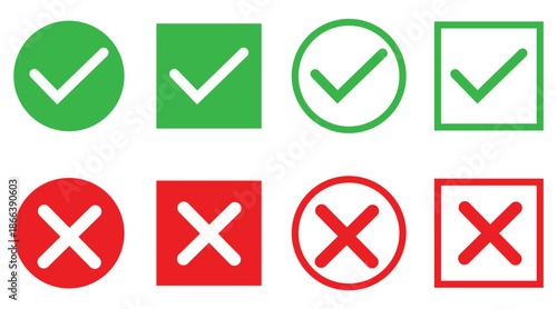 Checkmark and cross symbols