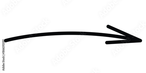 Long line arrow.  doodle  curve arrow sign 